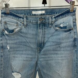 Eunina Blue Jeans with Classic Stitching and Brass Button